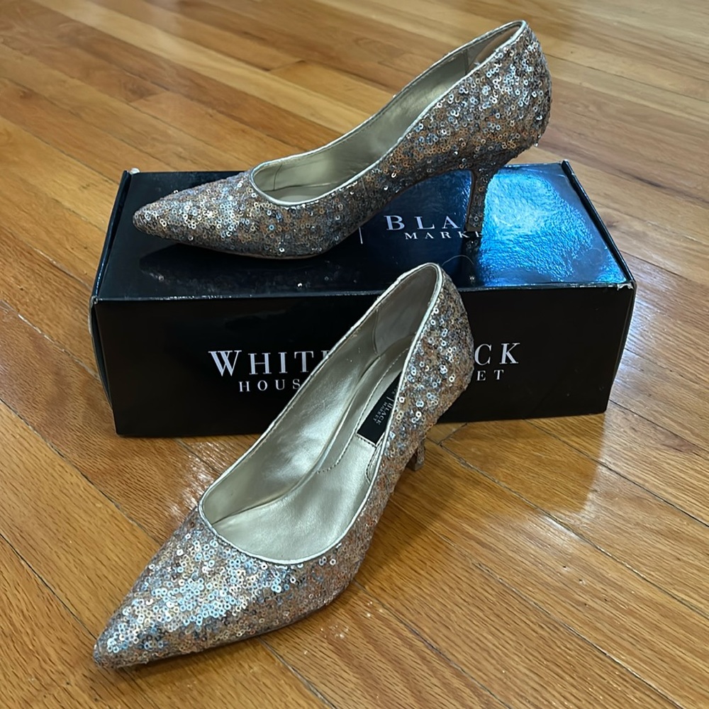 White House Black Market Raquelle Metallic Sequin Shoe